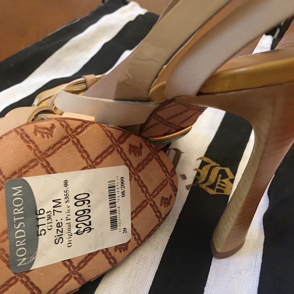 L.A.M.B. Beige Strappy Heels - Picture 7 of 8